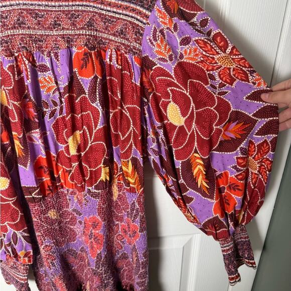 Farm Rio Sweet Floral Long Sleeve Minidress S - Picture 5 of 12